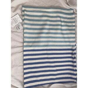 NEW Katie Kime Place mats Home Blue aqua Stripe Table Beach set 4 coast